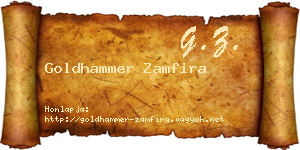 Goldhammer Zamfira névjegykártya